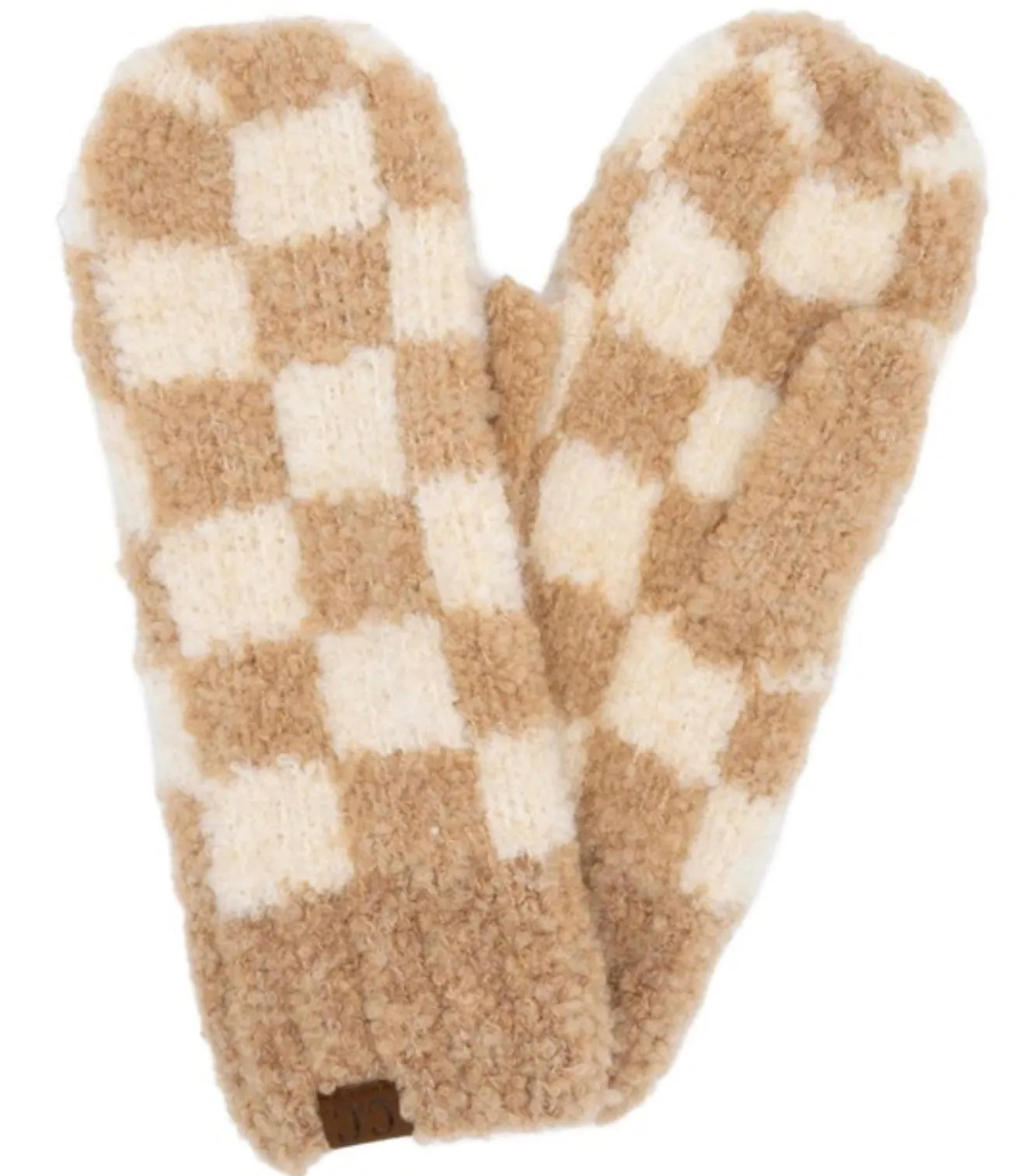 Doorbuster Mittens - Ivory & Brown