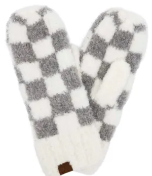 Doorbuster Mittens - Light Grey & White