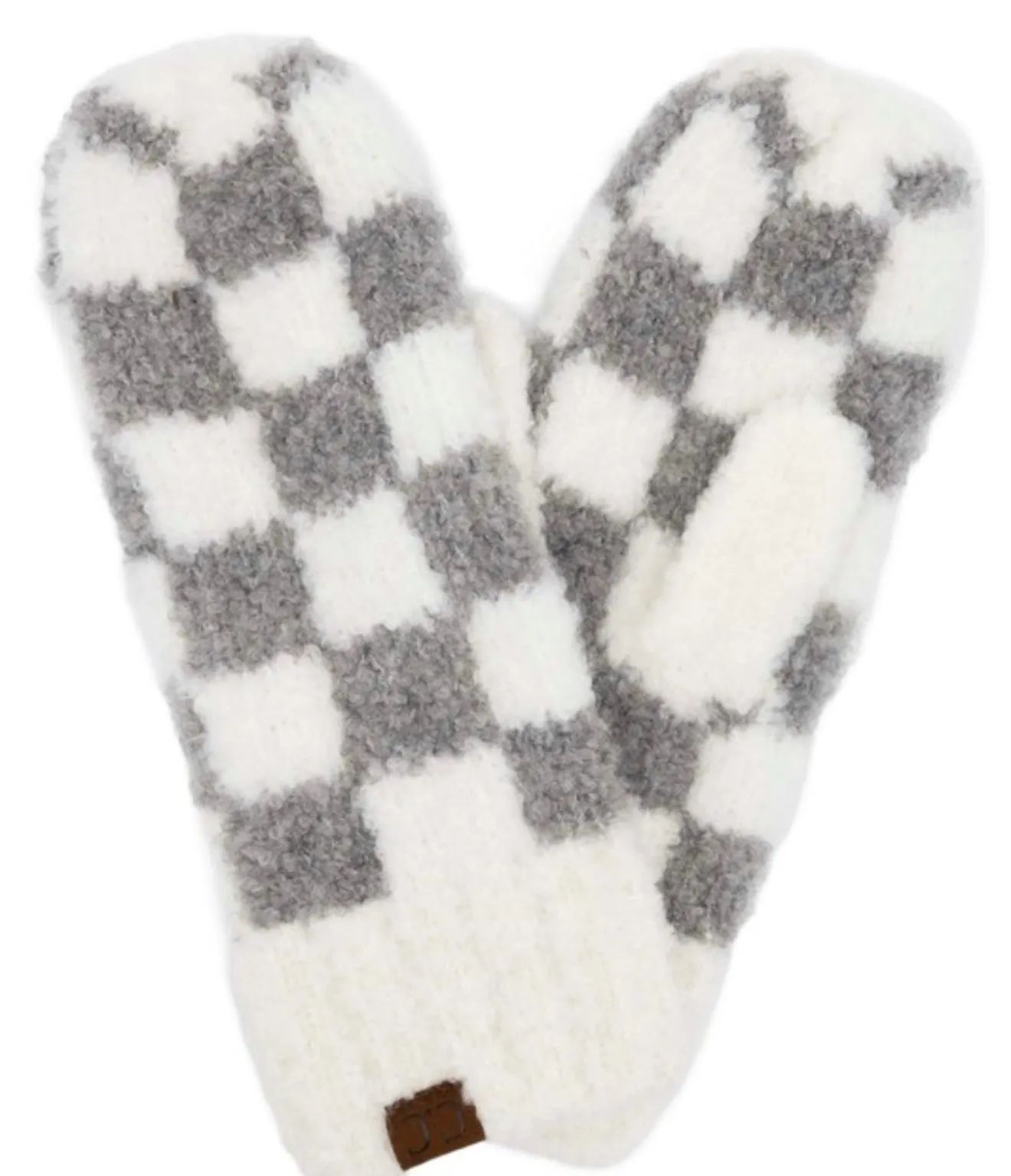 Doorbuster Mittens - Light Grey & White