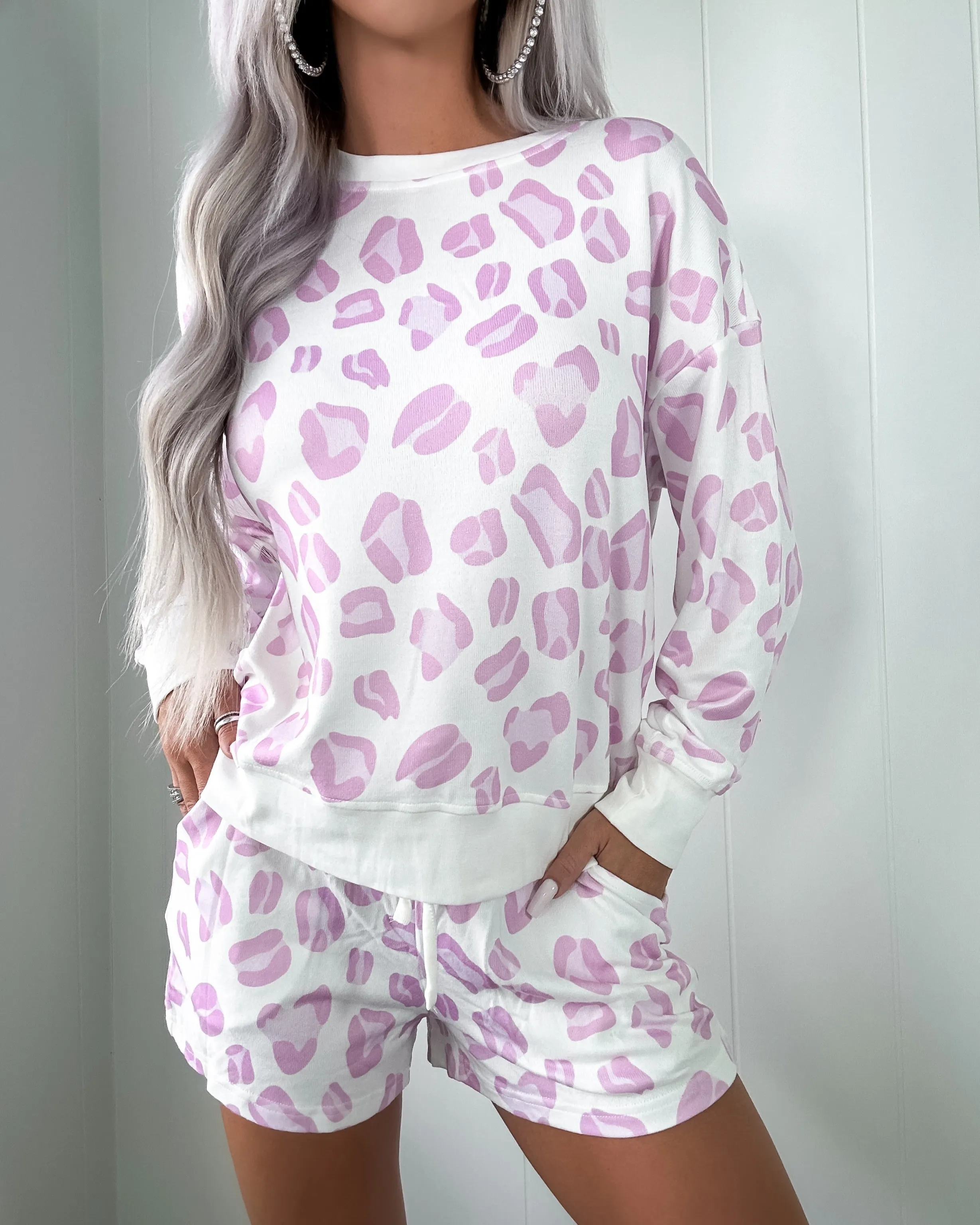 Downtime Leopard Loungewear Set - Pink