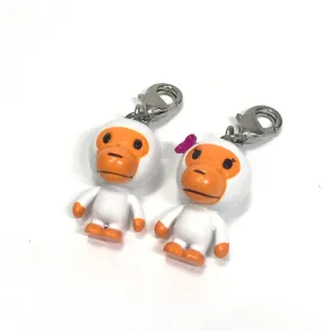 DS! A Bathing Ape Bape Baby Milo Vintage His/Hers Vinyl Keychain Set White