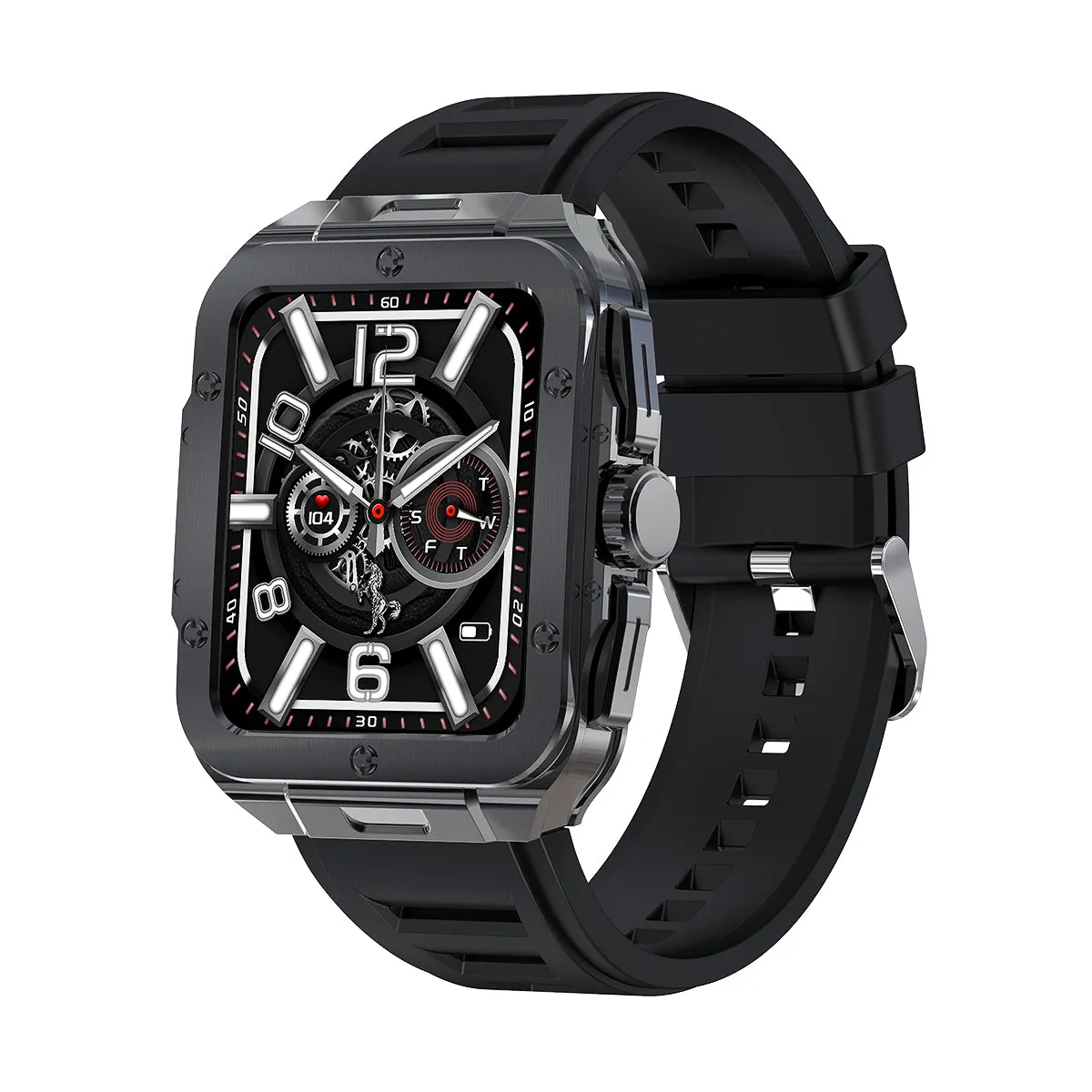 EIGIIS Smart Watch for Men 1.85” Bluetooth Dail Calls Speaker Outdoor Waterproof Military Tactical Sports Watch Fitness Tracker Watch with Heart Rate Monitor Sleep Tracker Pedometer for iPhone Samsung