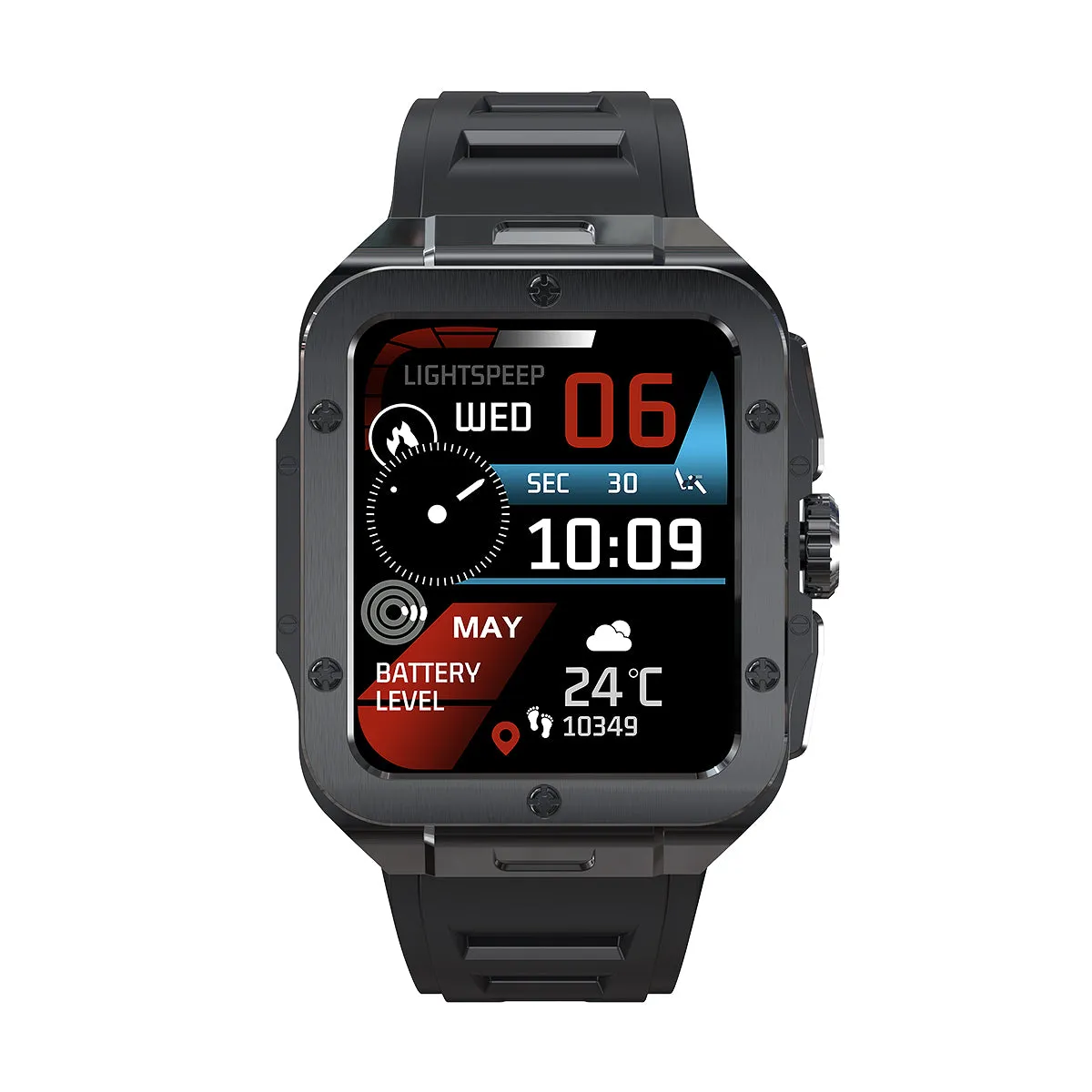 EIGIIS Smart Watch for Men 1.85” Bluetooth Dail Calls Speaker Outdoor Waterproof Military Tactical Sports Watch Fitness Tracker Watch with Heart Rate Monitor Sleep Tracker Pedometer for iPhone Samsung