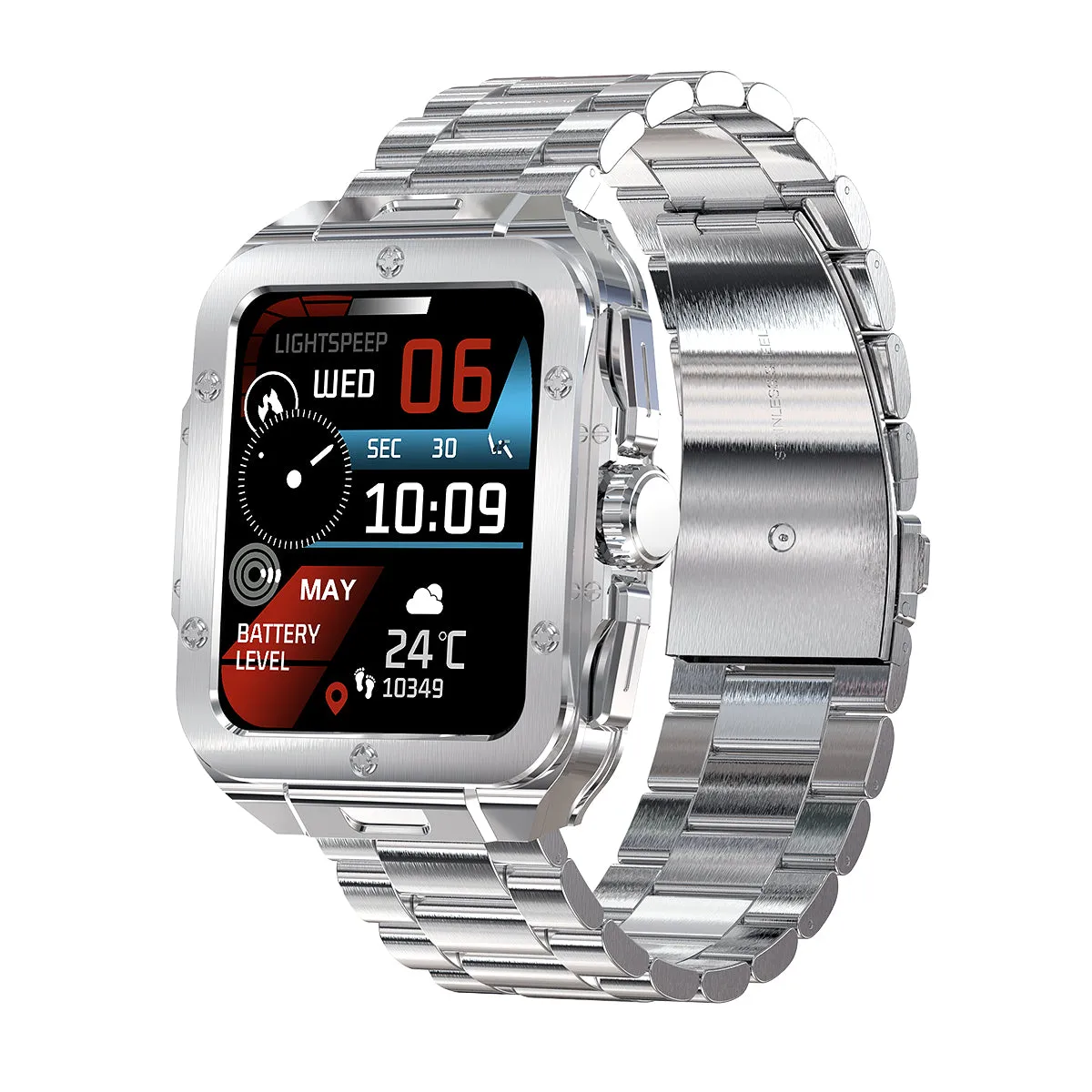 EIGIIS Smart Watch for Men 1.85” Bluetooth Dail Calls Speaker Outdoor Waterproof Military Tactical Sports Watch Fitness Tracker Watch with Heart Rate Monitor Sleep Tracker Pedometer for iPhone Samsung