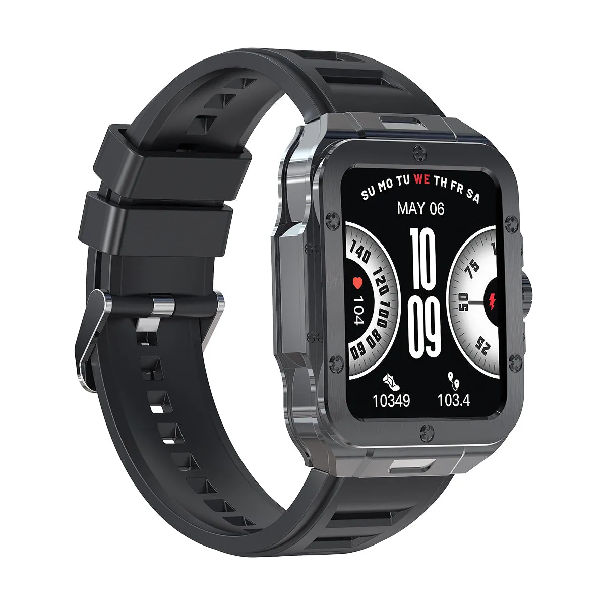 EIGIIS Smart Watch for Men 1.85” Bluetooth Dail Calls Speaker Outdoor Waterproof Military Tactical Sports Watch Fitness Tracker Watch with Heart Rate Monitor Sleep Tracker Pedometer for iPhone Samsung