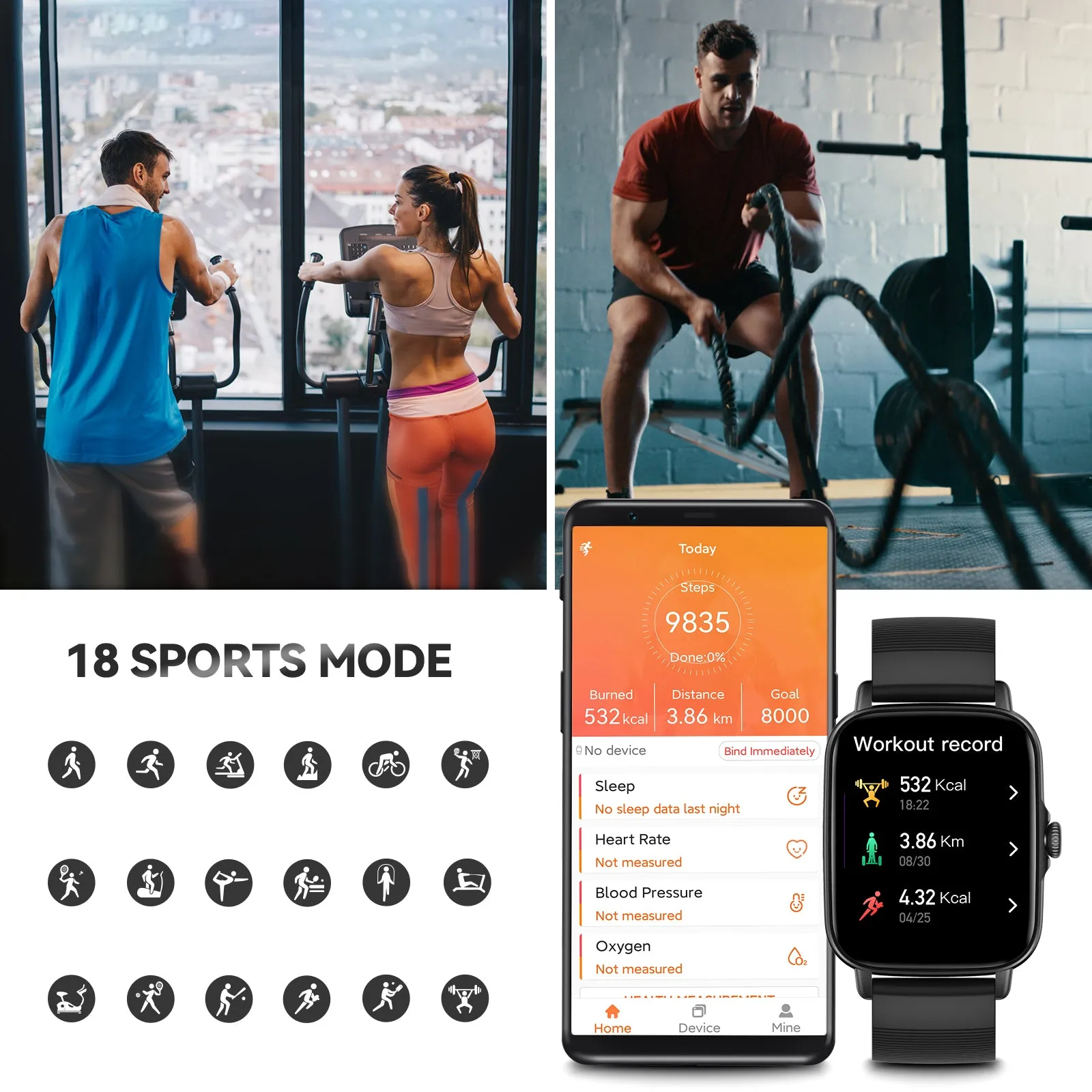 EIGIIS Smart Watch for Men Women, 1.69" HD Bluetooth Phone Watch(Make/Answer Call) for iPhone Android IP67 Waterproof Fitness Watch with Heart Rate Sleep Monitor Activity Tracker with Pedometer