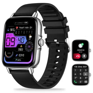 EIGIIS Smart Watch for Men Women, 1.69" HD Bluetooth Phone Watch(Make/Answer Call) for iPhone Android IP67 Waterproof Fitness Watch with Heart Rate Sleep Monitor Activity Tracker with Pedometer