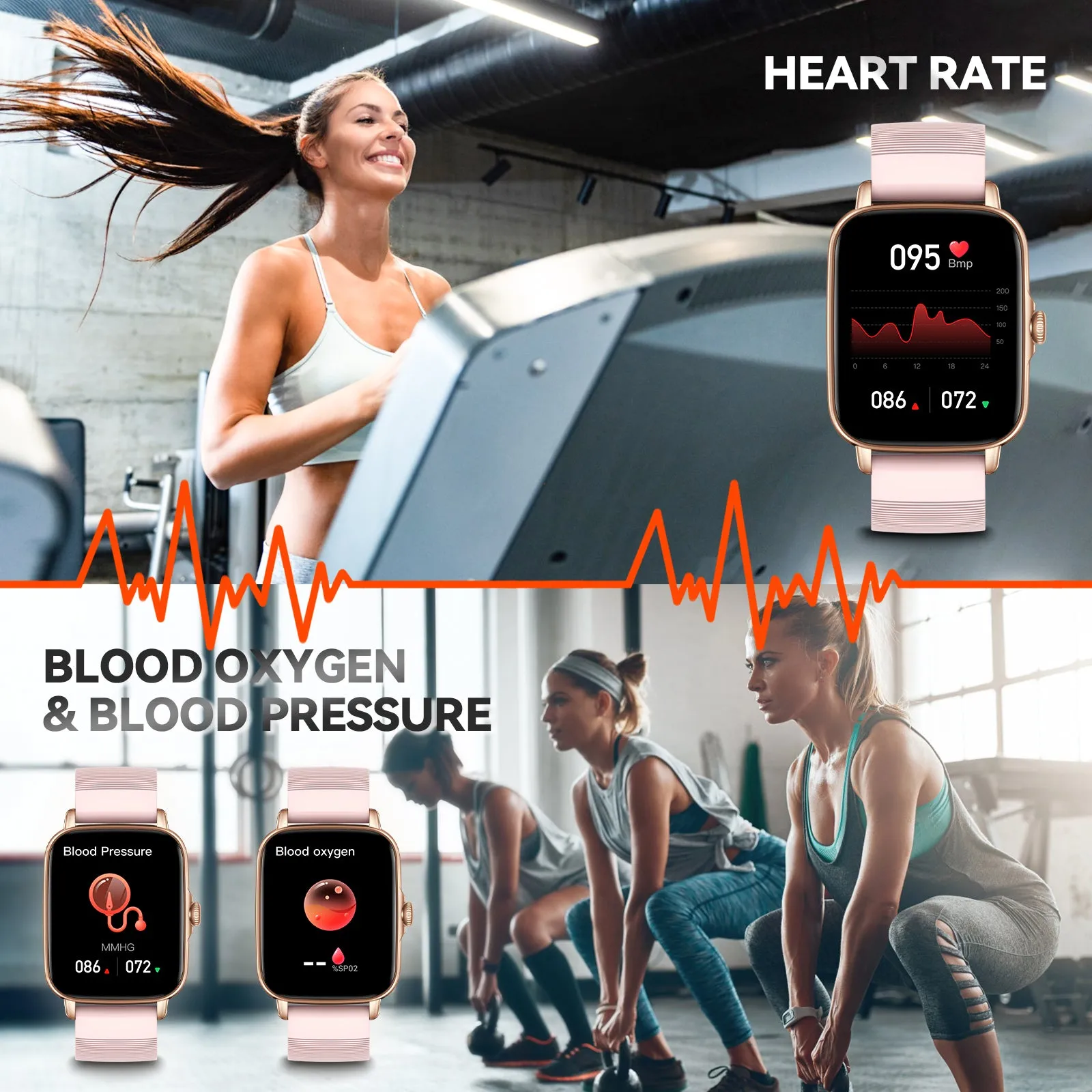EIGIIS Smart Watch for Men Women, 1.69" HD Bluetooth Phone Watch(Make/Answer Call) for iPhone Android IP67 Waterproof Fitness Watch with Heart Rate Sleep Monitor Activity Tracker with Pedometer