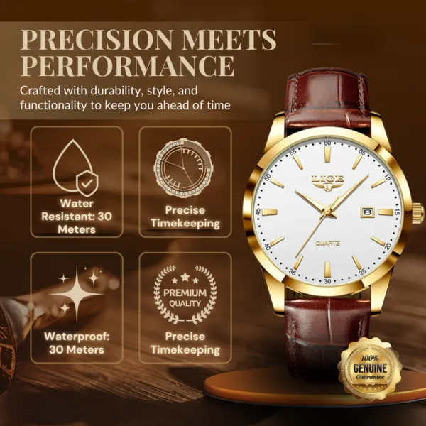 Elegant Military Leather Watch