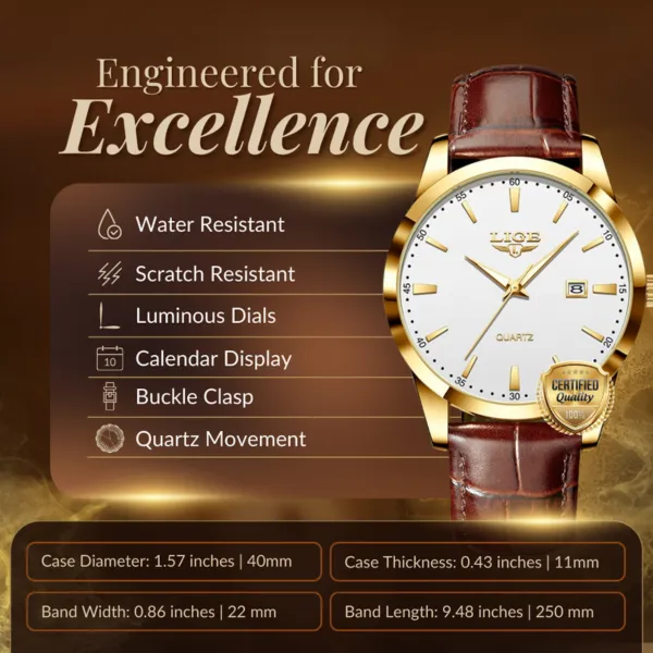 Elegant Military Leather Watch