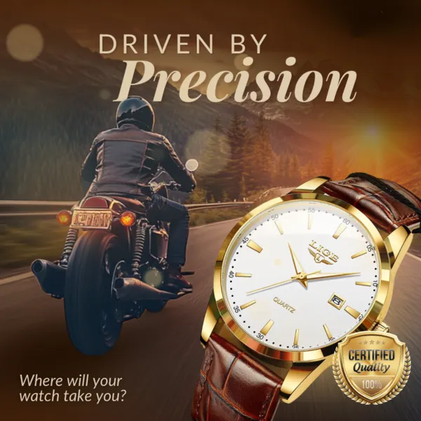 Elegant Military Leather Watch