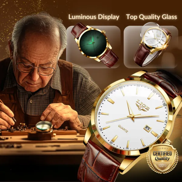 Elegant Military Leather Watch