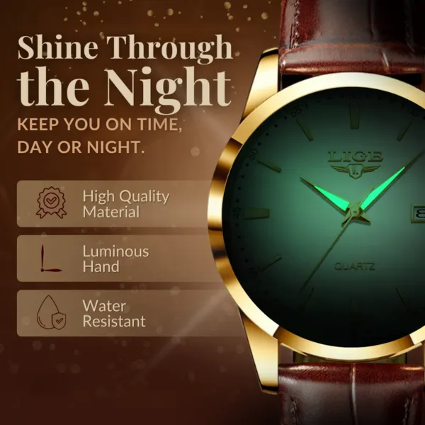 Elegant Military Leather Watch