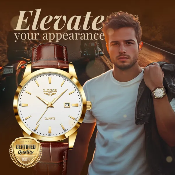 Elegant Military Leather Watch