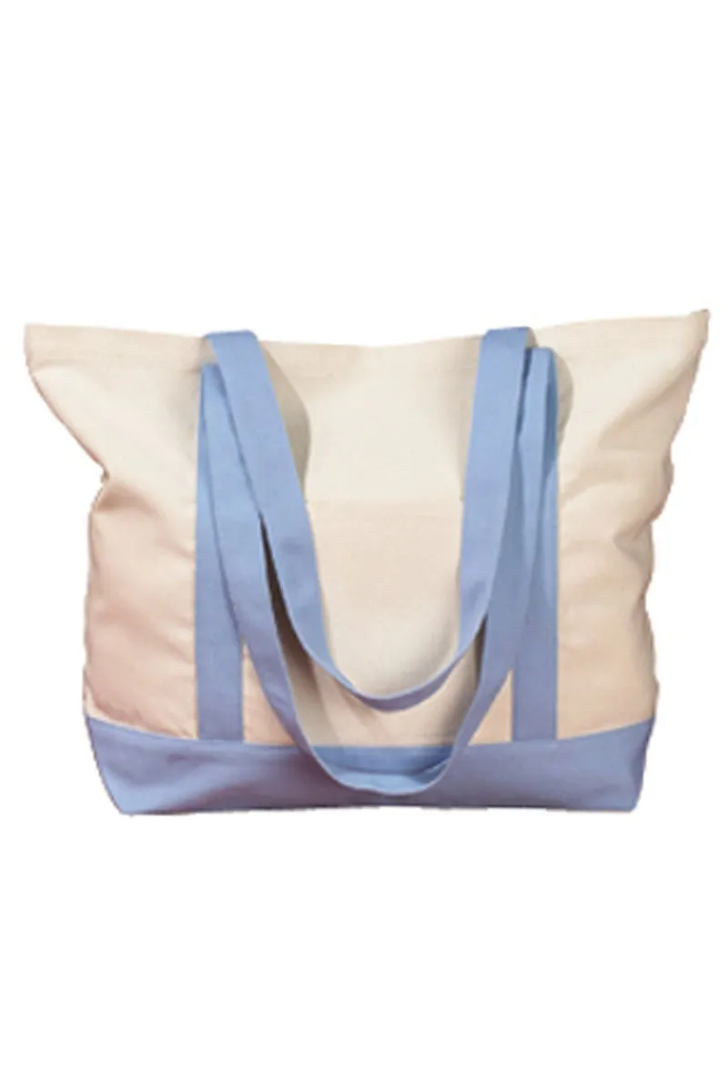 Embroidered Cherry Canvas Boat Tote