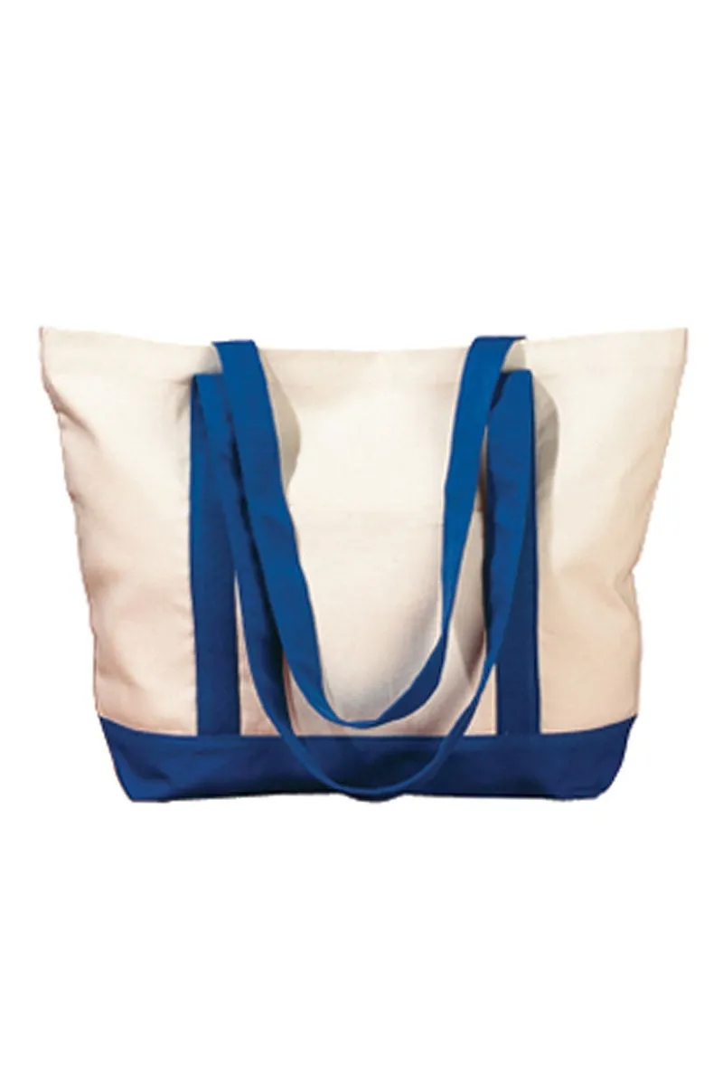 Embroidered Cherry Canvas Boat Tote