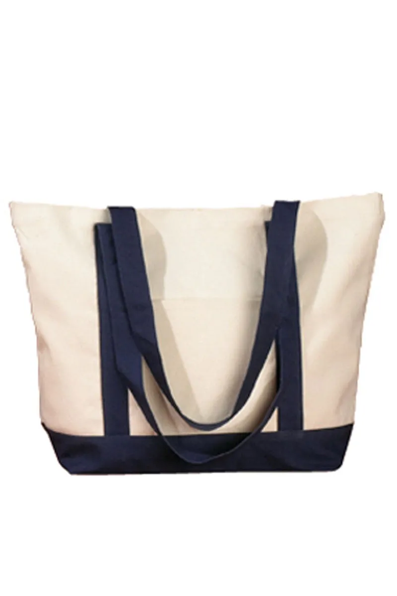 Embroidered Cherry Canvas Boat Tote