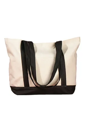 Embroidered Cherry Canvas Boat Tote