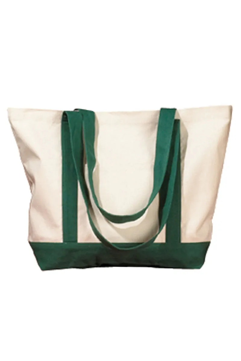 Embroidered Cherry Canvas Boat Tote