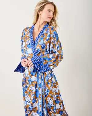 Fancy Cat - Satin Robe - Tobacco