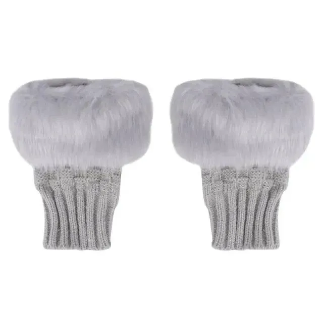 Fashion Fingerless Warm Wool Knitted Classic Fur Half One Size Finger Gloves For Women Cute Soft And Comfortable Trendy Fashion Stretchy Gloves For Women