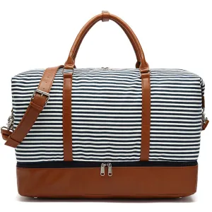 Fashion Waterproof Canvas Travel Bag Tote Duffle Bag For Unisex Canvas Leather Gym Bag Overnight Bag