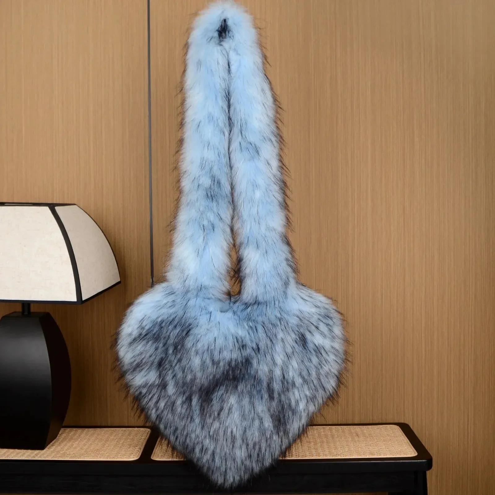 Faux Fur Plush Ladies Heart Shaped Messenger Bag