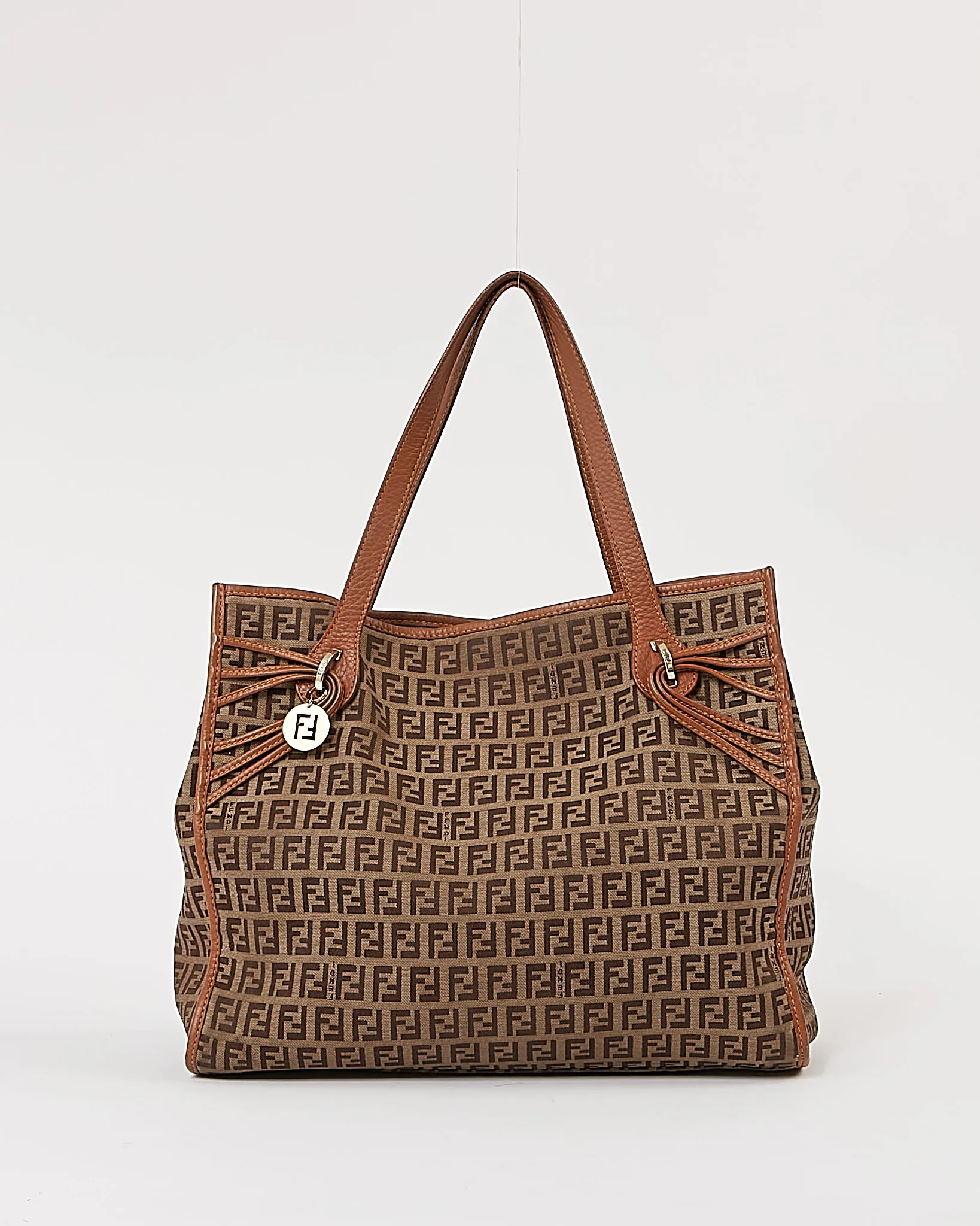 Fendi Brown Zucchino Print Canvas Tote Bag
