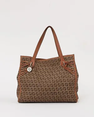 Fendi Brown Zucchino Print Canvas Tote Bag
