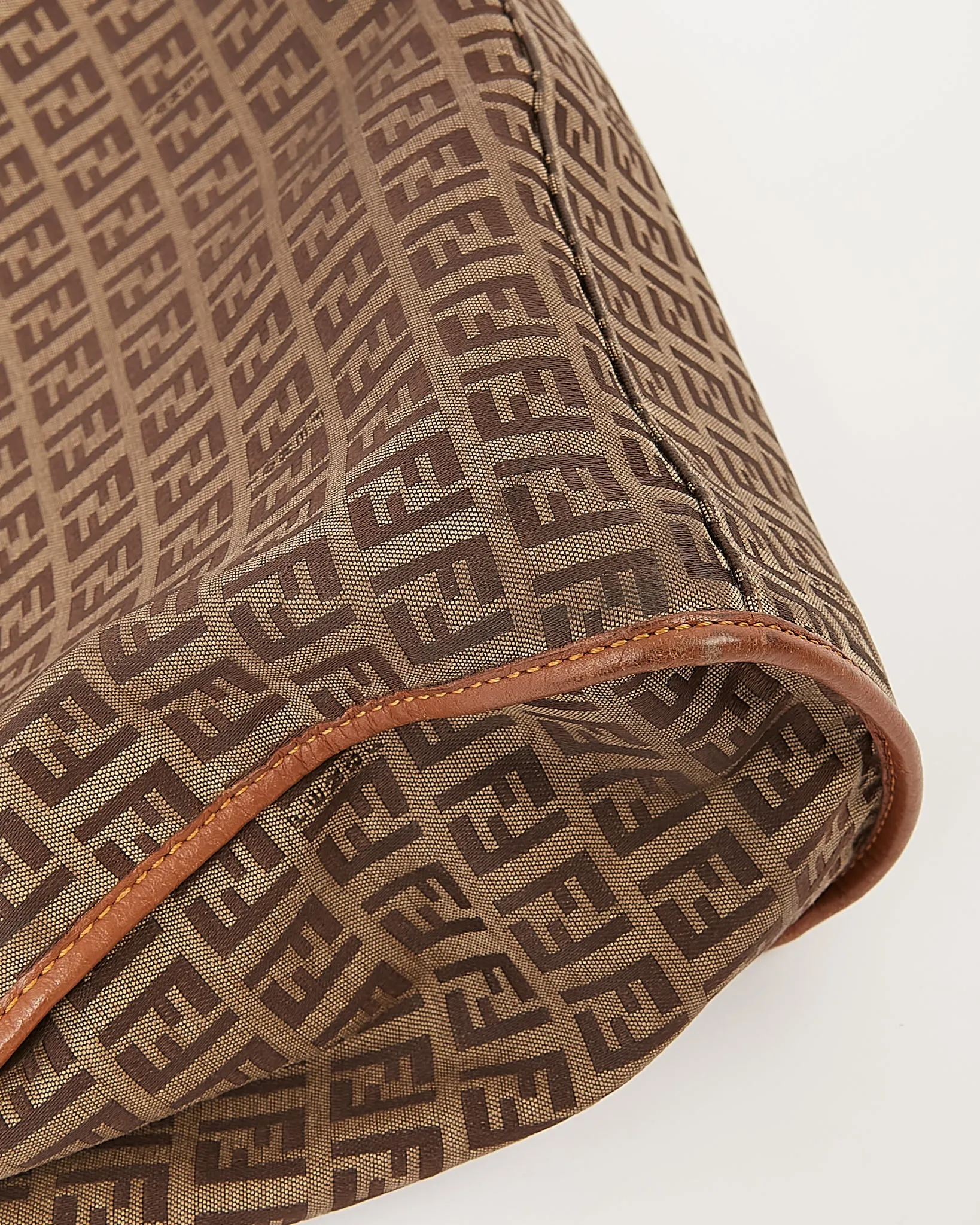 Fendi Brown Zucchino Print Canvas Tote Bag