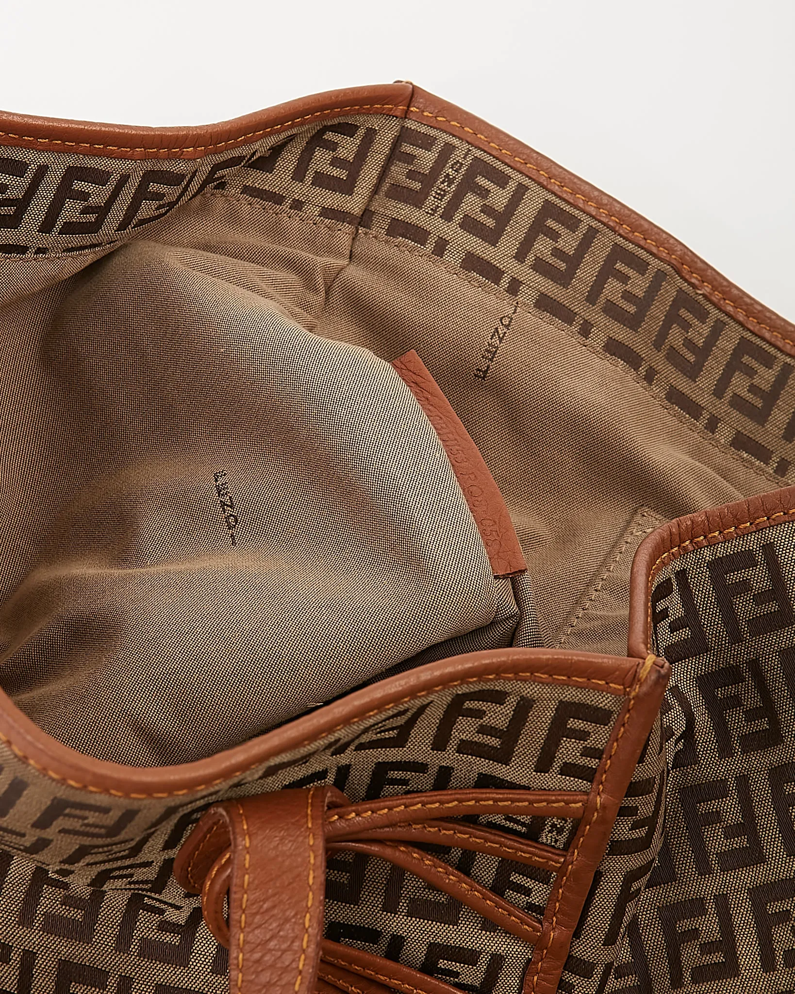 Fendi Brown Zucchino Print Canvas Tote Bag