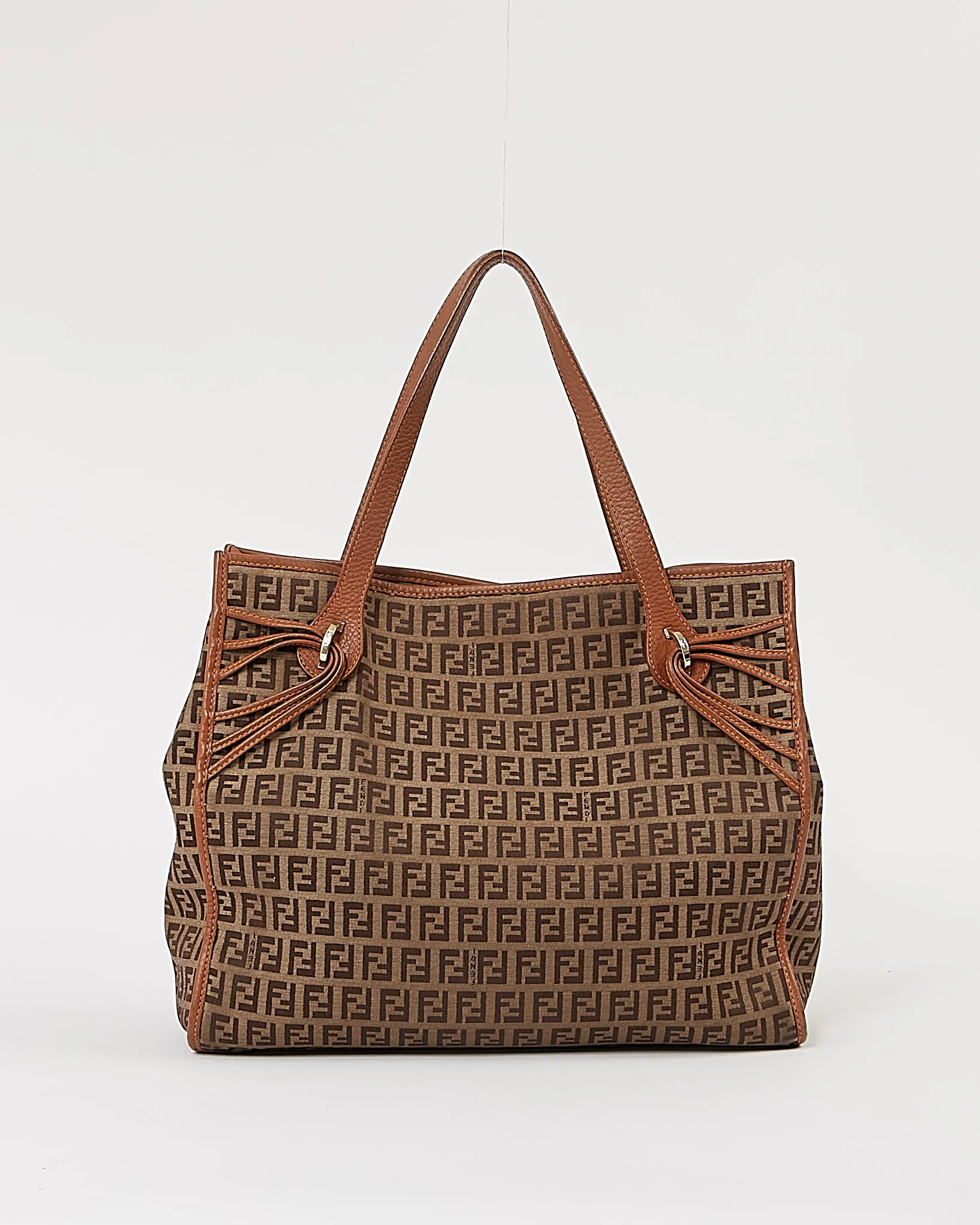 Fendi Brown Zucchino Print Canvas Tote Bag