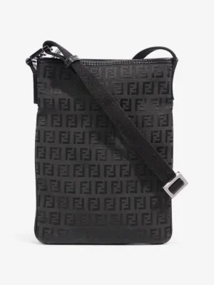 Fendi FF Messenger Bag Black Canvas