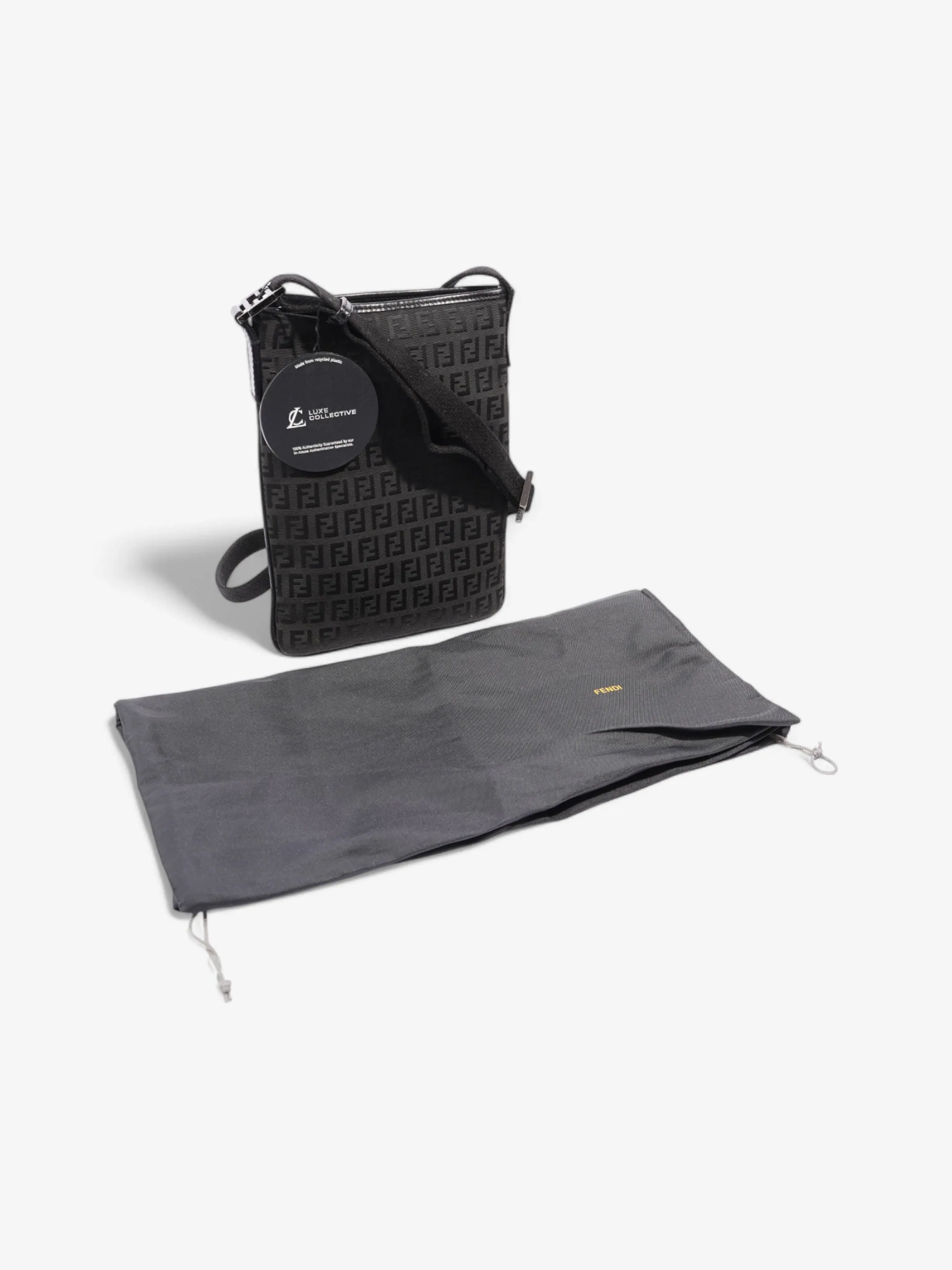 Fendi FF Messenger Bag Black Canvas
