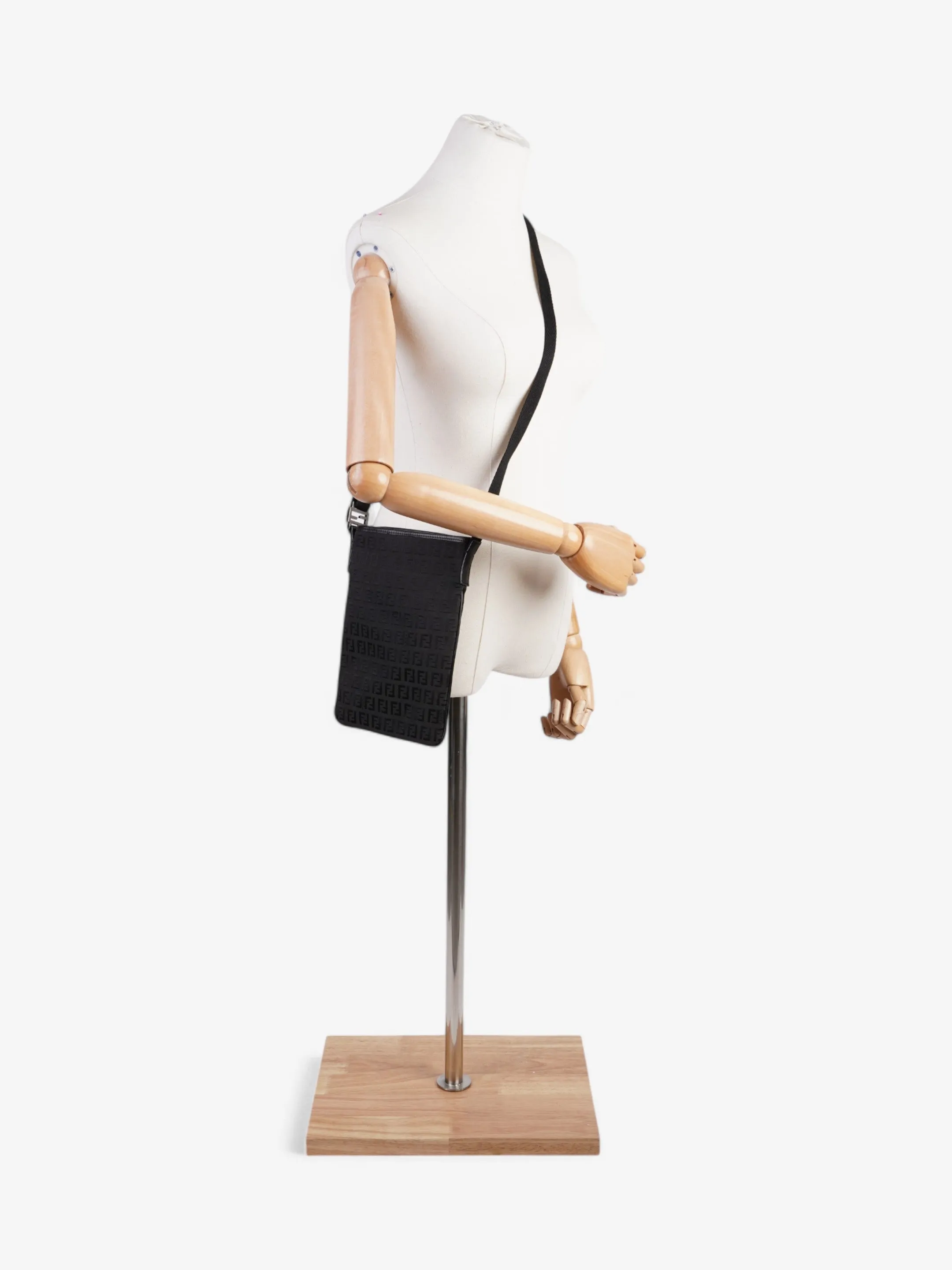 Fendi FF Messenger Bag Black Canvas