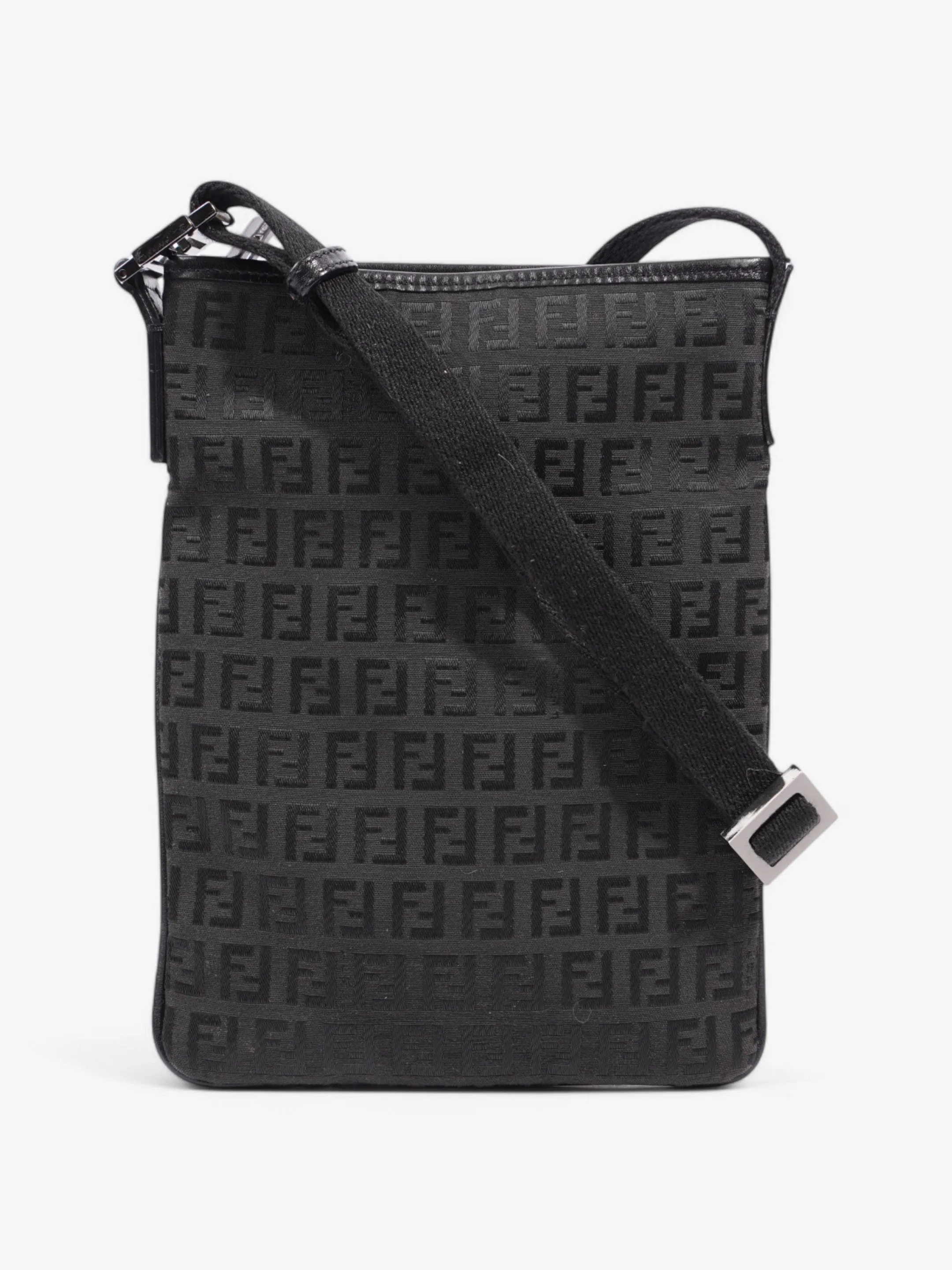 Fendi FF Messenger Bag Black Canvas
