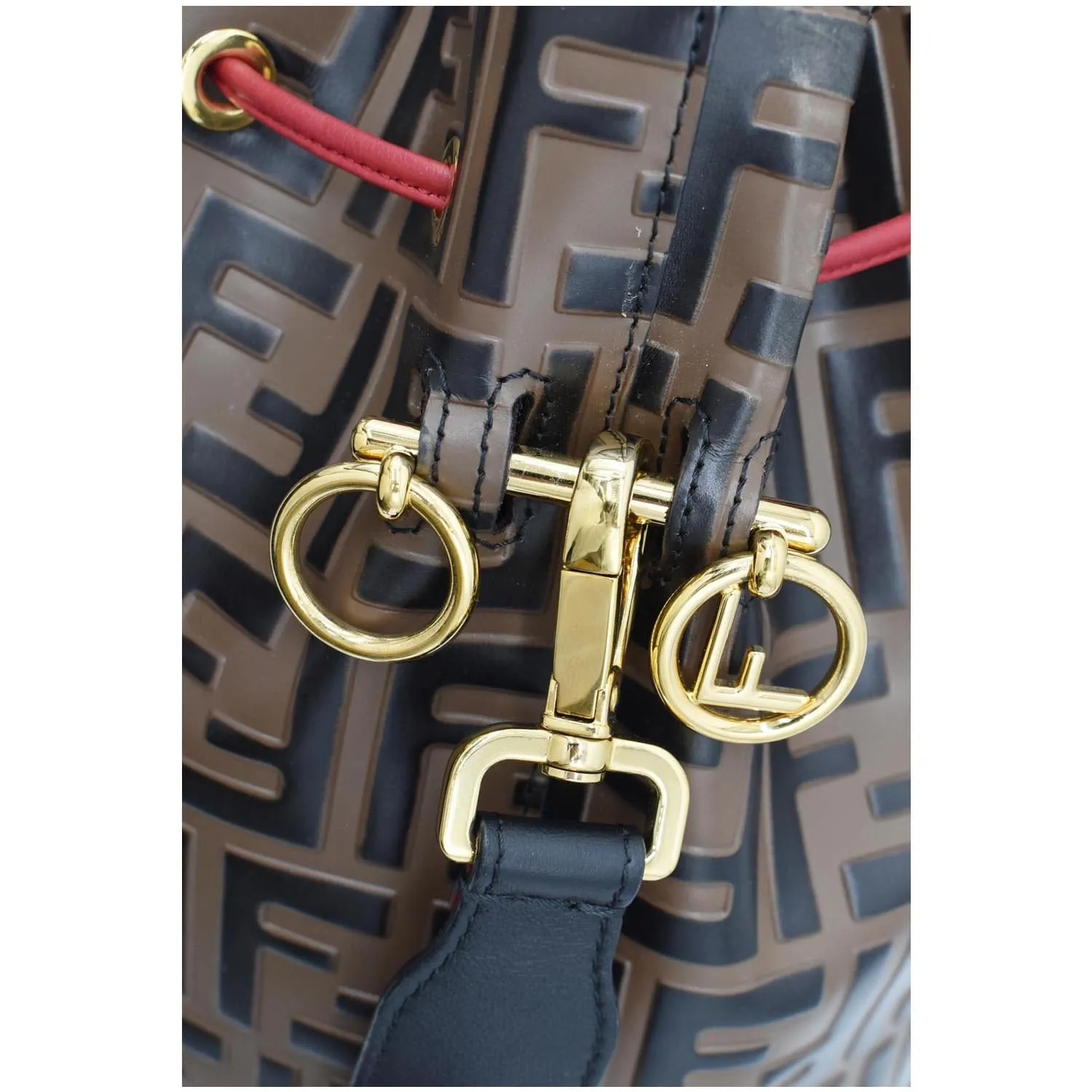 FENDI Mon Tresor Drawstring FF Canvas Bucket Bag Multicolor