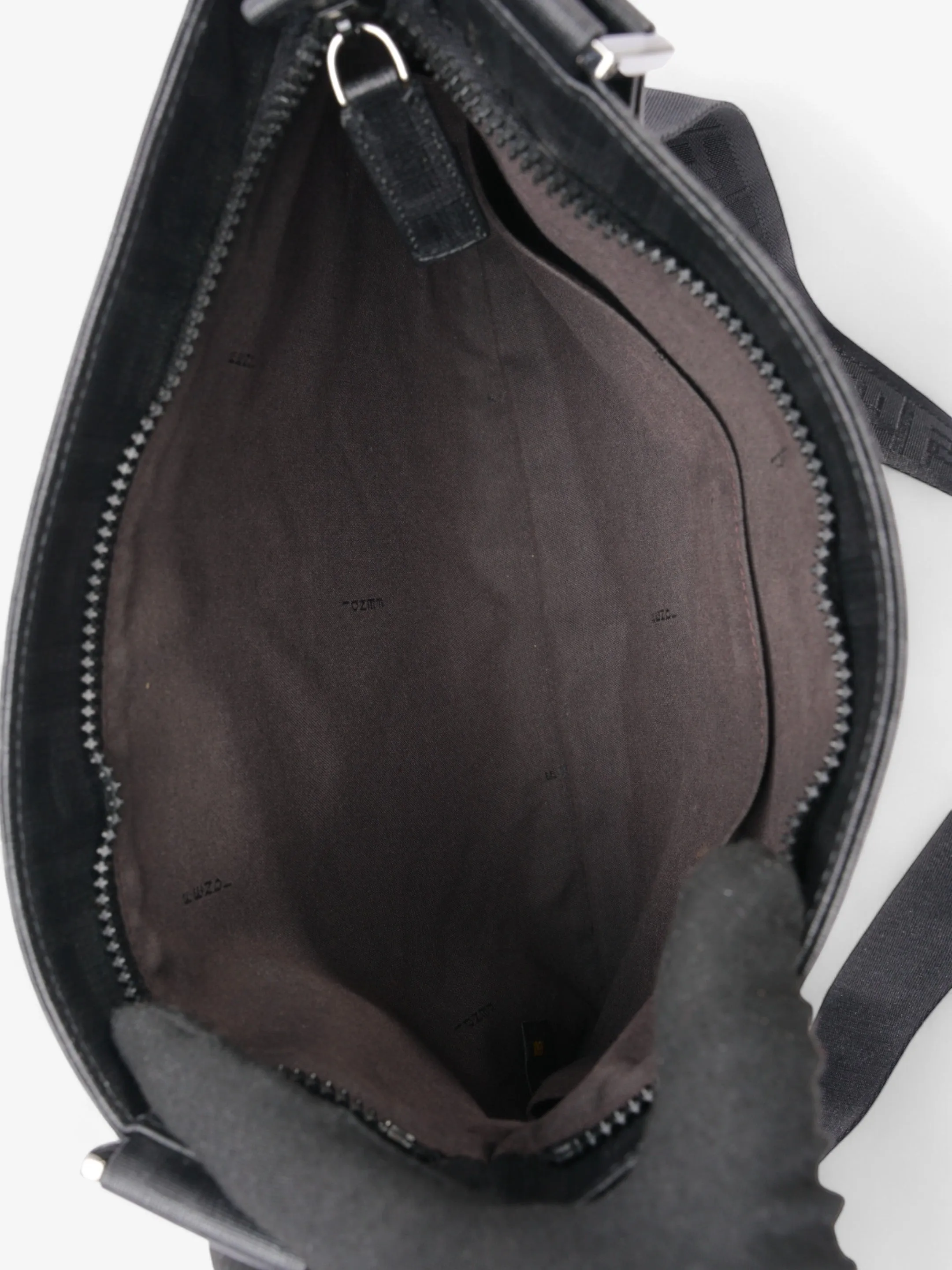 Fendi Zucca Shoulder Bag Black Canvas