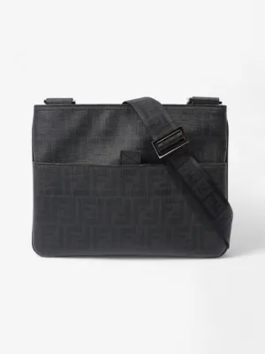 Fendi Zucca Shoulder Bag Black Canvas