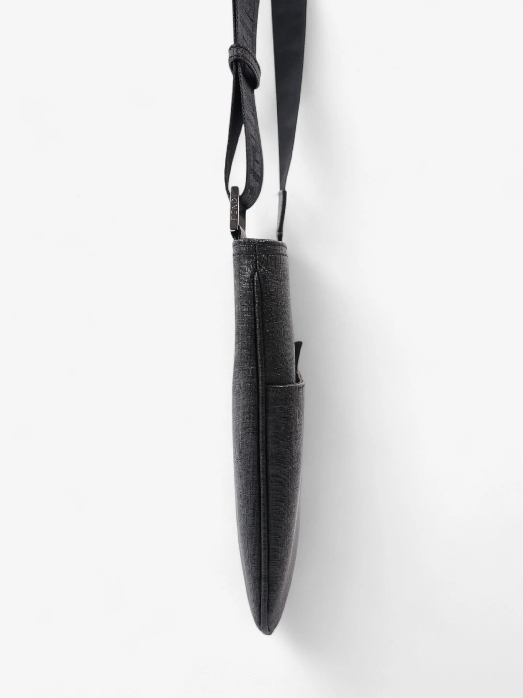 Fendi Zucca Shoulder Bag Black Canvas