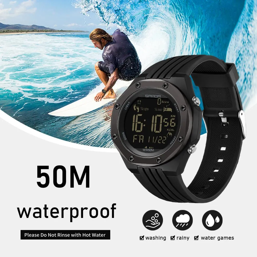 Findtime Mens Sports Watch - Military, Tactical & Digital Watches for Men, Waterproof, Pedometer, Step Counter for Calories, Distance