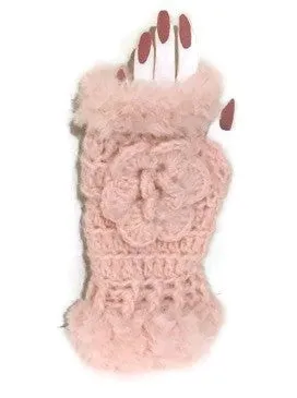 Fingerless gloves, crochet fingerless gloves,  pink alpaca fiber, The pink alpaca fingerless gloves, woman size