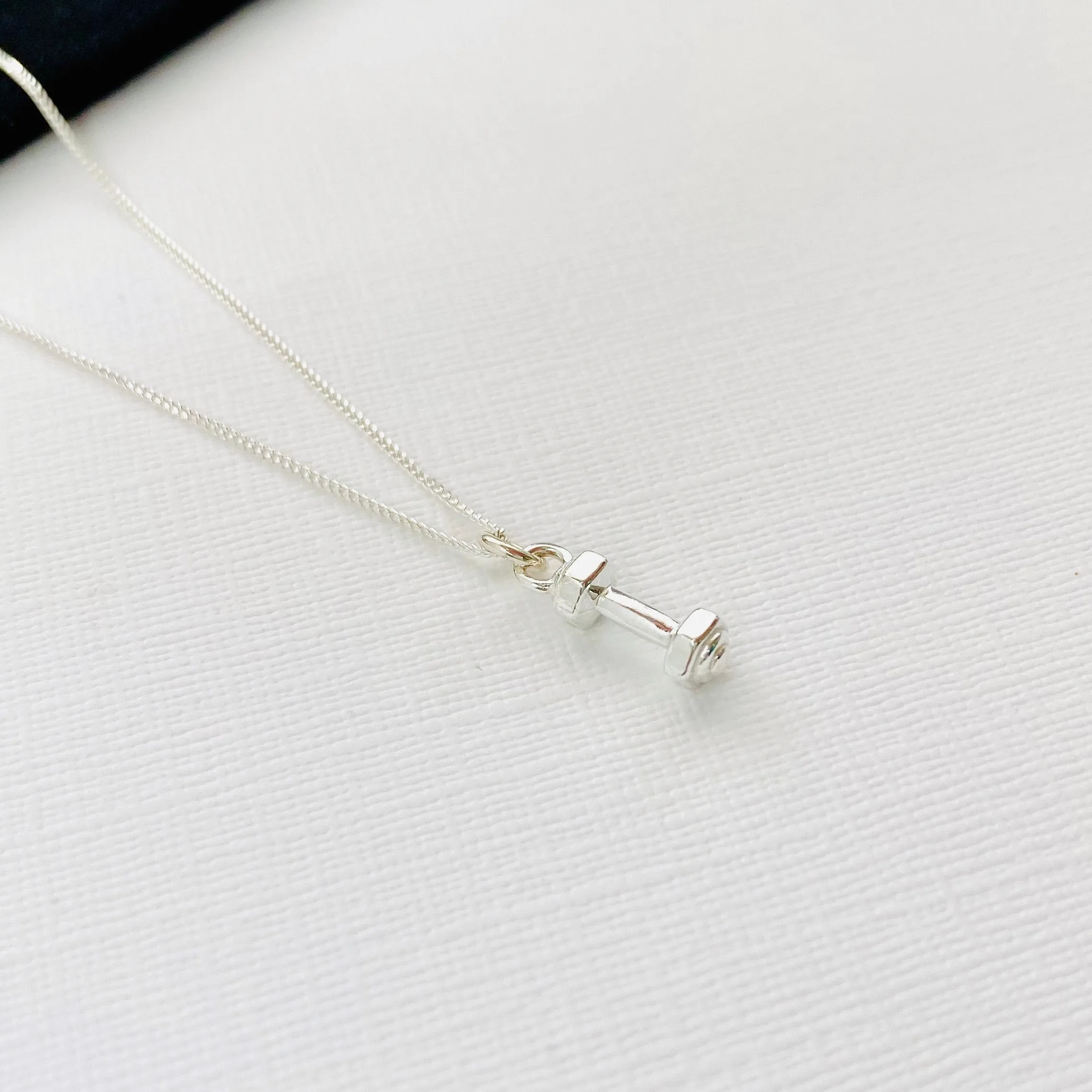 FITNESS LOVER | Silver Dumbbell Necklace