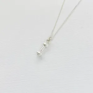 FITNESS LOVER | Silver Dumbbell Necklace