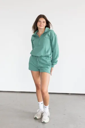 Fleecy Shorts Jade Green