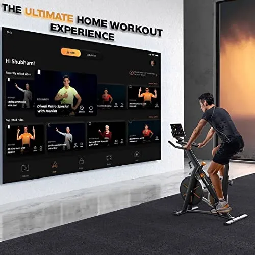 Flexnest Flexbike Spin Bike | Smart Bluetooth Exercise Cycle for home gym with Live Classes on App, 100 Resistance Levels stationary Exercise Bike for Home Gym Workout & Cardio weight loss machine gym cycle (Black)
