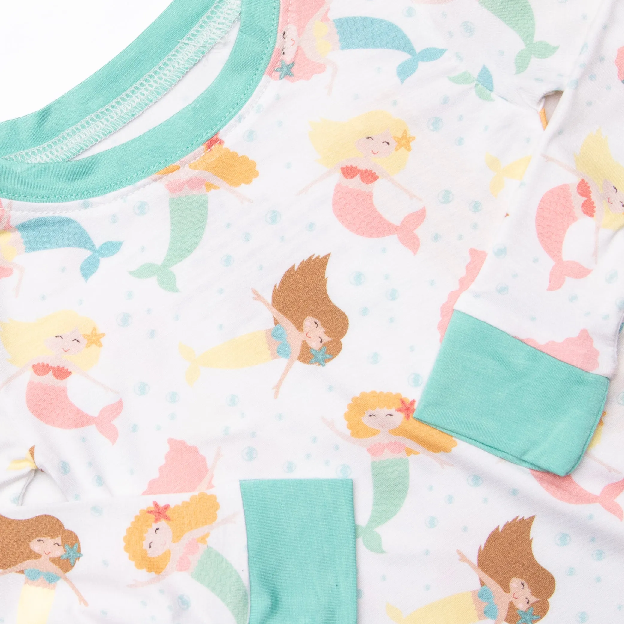 Flippers and Friends Bamboo Pajama Set, Green