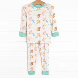 Flippers and Friends Bamboo Pajama Set, Green