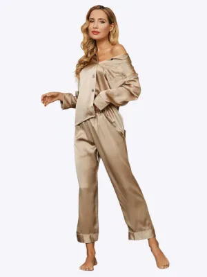 Floria - Luxurious Mulberry Finish Woman's Pajama Set