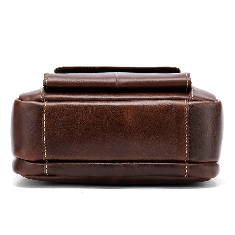 Full Grain Leather Crossbody Bag For Man, Mens Leather Satchel Bag Mens Work Bag, Mini Messenger Bag